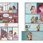 Zwei Personen in der Bibliothek; Dialoge wie "Hey, Annabeth!", "Of course!", "Serena!". Annabeth wirkt überrascht.