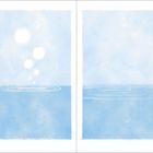 "Whee!" Zwei Fische springen fröhlich aus dem Wasser in einer blauen, aquatischen Szene.