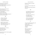 Texte von Gedichten mit Titeln XI bis XV, abwechselnd links und rechts angeordnet, von Emily Dickinson.