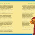 Texte: "WHO GOT GAME? FOOTBALL" und "REDZONE REPORTS". Illustration eines Footballspielers mit einem signierten Football in der Hand.