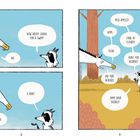 Comic-Stil. Zwei Tiere sprechen: 
"How about going for a swim?" 
"No." "A run?" 
"Nah."
Verschiedene Aktivitäten werden diskutiert.