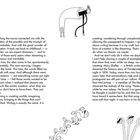 Text: "LIFE AS A DREAM" und Absätze über Kreativität und Träume. Zeichnungen: abstrahierte Figuren und Pflanzen.