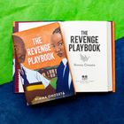 Zwei Bücher, Titel: "The Revenge Playbook" von Rimma Onoseta. Cover: Zwei Personen vor einem Gebäude auf grünem Grund.
