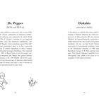 Links: "Dr. Pepper (DOK-tuh PEP-er)" gefolgt von Text über das Getränk. Rechts: "Dukakis (doo-KAA-kuhs)" gefolgt von Text über den Politiker. Unten links Comic-Junge mit Ball.
