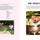 Links Ideen für Outdoor-Spiele; rechts ein großer Eiskübel mit bunten Eis am Stiel.