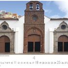 San Sebastian Nuestra Senora de la Asuncion. Kalenderansicht, zeigt das prächtige Portal einer Kirche.