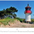 Text: "Hiddensee Quermarkenfeuer". Ein roter Leuchtturm neben Bäumen und Dünen. Unten Datumszahlen.