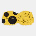 "big dots" links, "little dots" rechts; gelber Hintergrund, links große schwarze Kreise, rechts viele kleine Kreise.