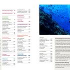 Inhaltsverzeichnis: Verschiedene Reiseziele und Aktivitäten in Australien. Text zu Anerkennung indigener Völker. Taucher im Korallenriff.
