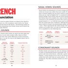 Die Texte fokussieren sich auf französische Aussprache, Vokale und Nasalvokale. Tabellen zeigen Symbole, Beispiele und Umschriften.