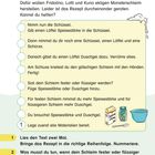 Textanleitung für Monsterschleim: Zutaten bereitlegen, Schritte sortieren, anpassen. Bilder: Speisestärke, Duschgel, Schüssel, Löffel.