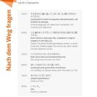 Seite 12. Fragen nach dem Weg. Dialog auf Deutsch und Japanisch. Anweisungen zum Bahnhof. Danksagung am Ende.