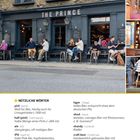 Texte: "DURCH DEN MAGEN", "NÜTZLICHE WÖRTER", verschiedene Biersorten und Definitionen. Menschen sitzen vor einem Pub.