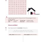 14: Markieren Sie waagerecht zehn Dinge, die zu einem Haus gehören.  
15: Diese Dinge brauchen Sie in der Küche. Sortieren Sie.  
Illustration: Ein Haus mit Personen und Haushaltsgeräten.