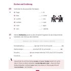 "Essen und trinken, Familie. Kochen und Ernährung. Verbinden Sie die passenden Wortpaare. Illustration: Zwei Personen am Tisch."