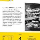 "UN VIAJE INVERNAL EN TREN" beschreibt ein Winterabenteuer in den Pyrenäen. Kalender zeigt Montag, 4. Januar.