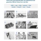 Übung mit neun Bildern zu Pluralformen: 1. Frauen, 2. Fahrräder, 3. Häuser, 4. Tomaten, 5. Kinder, 6. Schiffe, 7. Füße, 8. Männer, 9. Kühe.