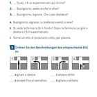 Kapitel 6: Lebensmittel einkaufen. Zwei Aufgaben zu Antwort-Fragen-Paaren und Bildbeschreibungen. Vier Diagramme.