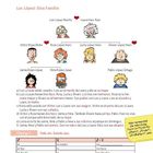 "Wortschatz", "Los López: Eine Familie", Aufgaben mit Familienbeziehungen, Comics von Familienmitgliedern. Übungstabelle.