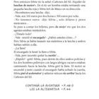 Seite aus einem Buch mit spanischem Text über eine Flucht mit einem Boot. Unten Fußnoten und fortlaufende Seitenhinweise.