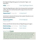 VON MENSCH ZU MENSCH: Begrüßungsformeln für verschiedene Tageszeiten und Situationen; Kulturtipps zur Anrede.