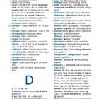 Texte: "cyanure — danseur", Lebenslauf, diverse Begriffe mit Definitionen und Beispielen. Wörterbuchseite, alphabetische Liste.
