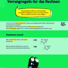 "4 Rechengesetze - Vorrangregeln für das Rechnen. Klammern zuerst. Ein Term ist ein Rechenausdruck. Zeichnung: Monster mit Skateboard."