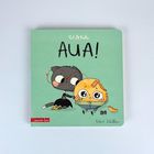 „Ket & Kek: AUA!“ zeigt eine Illustration mit einer Katze und einem Keks, bei dem ein Pflaster am Kopf klebt.
