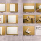 Anleitung in Schritten zum Falten eines Basis-Zines aus Papier, inklusive Texte und Bilder.