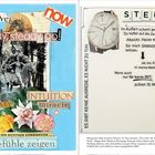 Collage mit Texten wie "Der Weg", "ready, steady go!", "Intuition", "Gefühle zeigen". Rechts eine Uhr und Anweisungen.