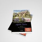 „M.C. Beaton: Agatha Raisin und die tote Therapeutin“, Kriminalroman. Landschaft mit Cottage, Blumen, Lübbe-Logo.