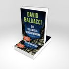 DAVID BALDACCI, DIE SILKWELL-VERSCHWÖRUNG, Thriller. Zwei Bücherstapel, orange "Spiegel Bestseller"-Aufkleber.