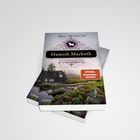 Buchtitel: "Hamish Macbeth: liest zwischen den Zeilen". Kriminalroman von M.C. Beaton. Landschaft mit Haus und Katze.