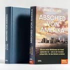 Buchtitel: "Abschied von Amerika" von Marc Pitzke. Skyline bei Sonnenuntergang auf dem Cover, urbane Atmosphäre.