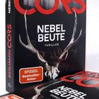 „NEBEL BEUTE“ Thriller, „SPIEGEL Bestseller-Autor“. Cover zeigt Hirschgeweih in düsterem Design.