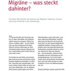 Seite 10. Titel: "Migräne – was steckt dahinter?". Ein klarer Blick auf Migräne: Ursachen und erste Einblicke. Fließtext folgt.