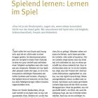 Seite 10: Spielend lernen: Lernen im Spiel. Text über Spiel, Freude und Unbeschwertheit.