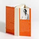Texte beschreiben das bewegte Leben und literarische Werk von Virginia Evans. Daneben Schwarzweißfoto einer Frau.