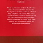 Zitat über Wahrheit und Entscheidung, Beschreibung eines Buches von Cihan Acar über Macht, Verrat und menschliche Schwächen.