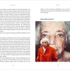 Seite mit Text über Margot Friedländer. Unten: Foto einer älteren Frau vor großem Porträt ihrer selbst.