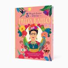 „5 Minute Genius Stories: Frida Kahlo. Zehn Geschichten über eine visionäre Künstlerin.“ Illustration von Frida Kahlo umgeben von Blumen und Vögeln.
