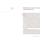 "Willkommen in einem neuen Lebensabschnitt" steht oben. Illustration: Ein Vogel fliegt entlang einer geschwungenen Linie.