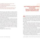 0-2 Aussagen: Du gehst achtsam mit dir um, aber unbewusste Muster blockieren dich.

MUTTER(SCHULD)GEFÜHLE – ZWISCHEN VERANTWORTUNG UND SELBSTVERURTEILUNG

Zwei Textseiten über emotionale Herausforderungen in der Mutterschaft.