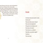 Inhalt: Themen von Selbstfindung, Glück, Schmerz und Frieden. Links dekorative Muster in hellem Goldton.