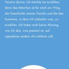 Ein Text auf blauem Hintergrund beschreibt eine Faszination für Märchen, gefolgt von einem Spoilerhinweis für "We Were Liars".
