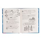 Seite mit humorvollen Illustrationen und Dialogen über eine Tischdecke, Mr. Keen und Kinder.