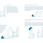 4. Das Kamel: Knie dich auf den Boden, Beine hüftbreit. Halte Stuhl, Becken vor, Brustkorb hoch. 3 Atemzüge.
5. Der Schulterstand: Rückenlage, Schultern anheben, Füße auf Stuhl, Becken hoch. 3-8 Atemzüge.
6. Das Kind (umgekehrte Variante): Rückenlage, Beine gewinkelt, Arme um Beine, sanfter Druck. 5 Atemzüge.
7. Einfache Sitzhaltung + Meditation: Leuchter auf Stuhl, sitzend, Wirbelsäule lang, Hände offen.