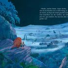 „Woah“, machte Emma. Jasper dachte, dass sie ein bisschen wie er selber klang. Illustration von Dinosauriern bei Nacht.