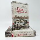 „Die Bluthochzeit” von Wolf Hector, historischer Roman. Illustration mit einer Stadtansicht und Reitern. Ullstein-Logo sichtbar.