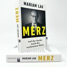 "MARIAM LAU MERZ. Auf der Suche nach der verlorenen Mitte." Ein Buch mit einem Porträt eines Mannes auf dem Cover.
